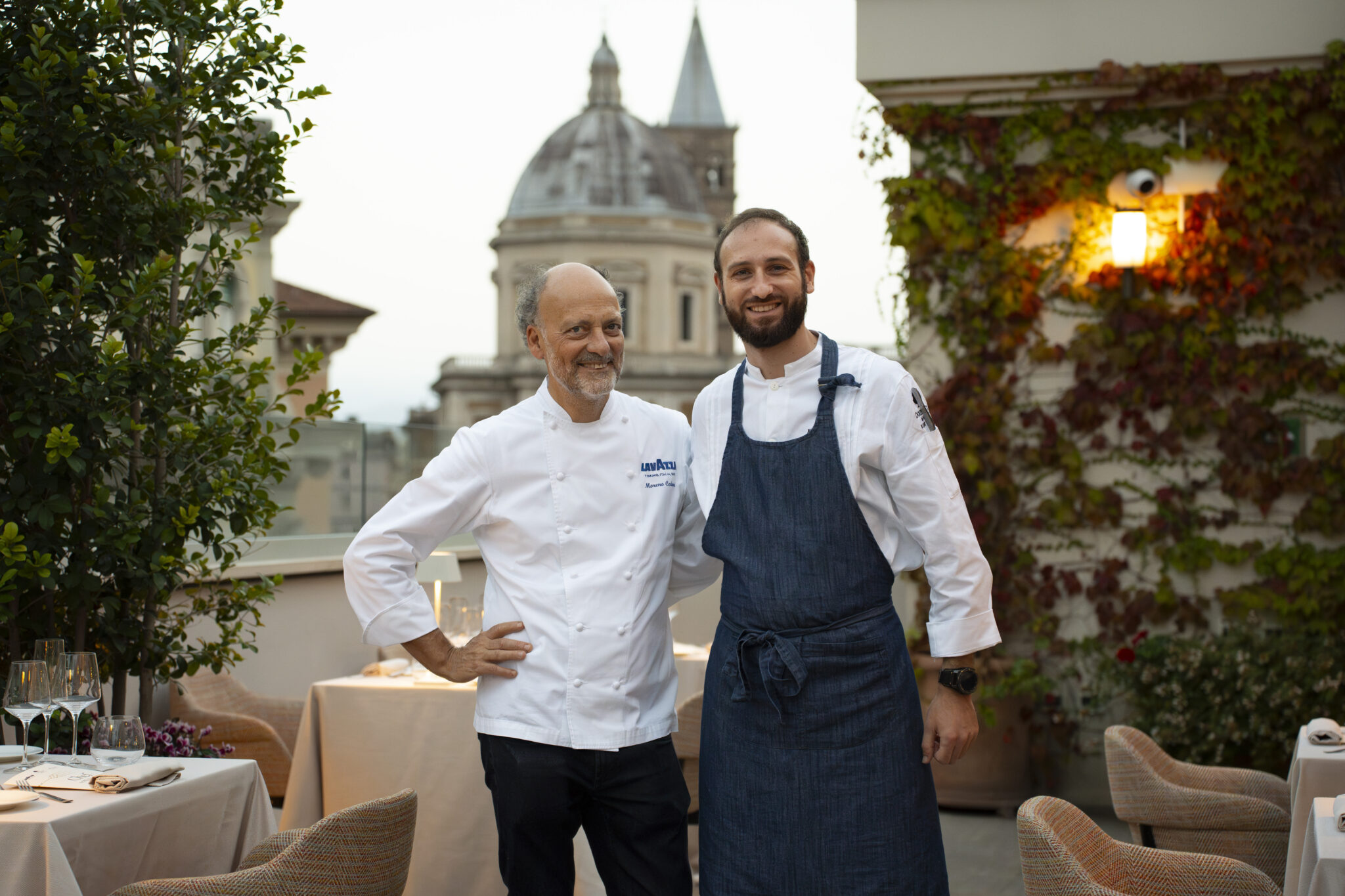 Moreno Cedroni e lo chef resident Mario Santamaria