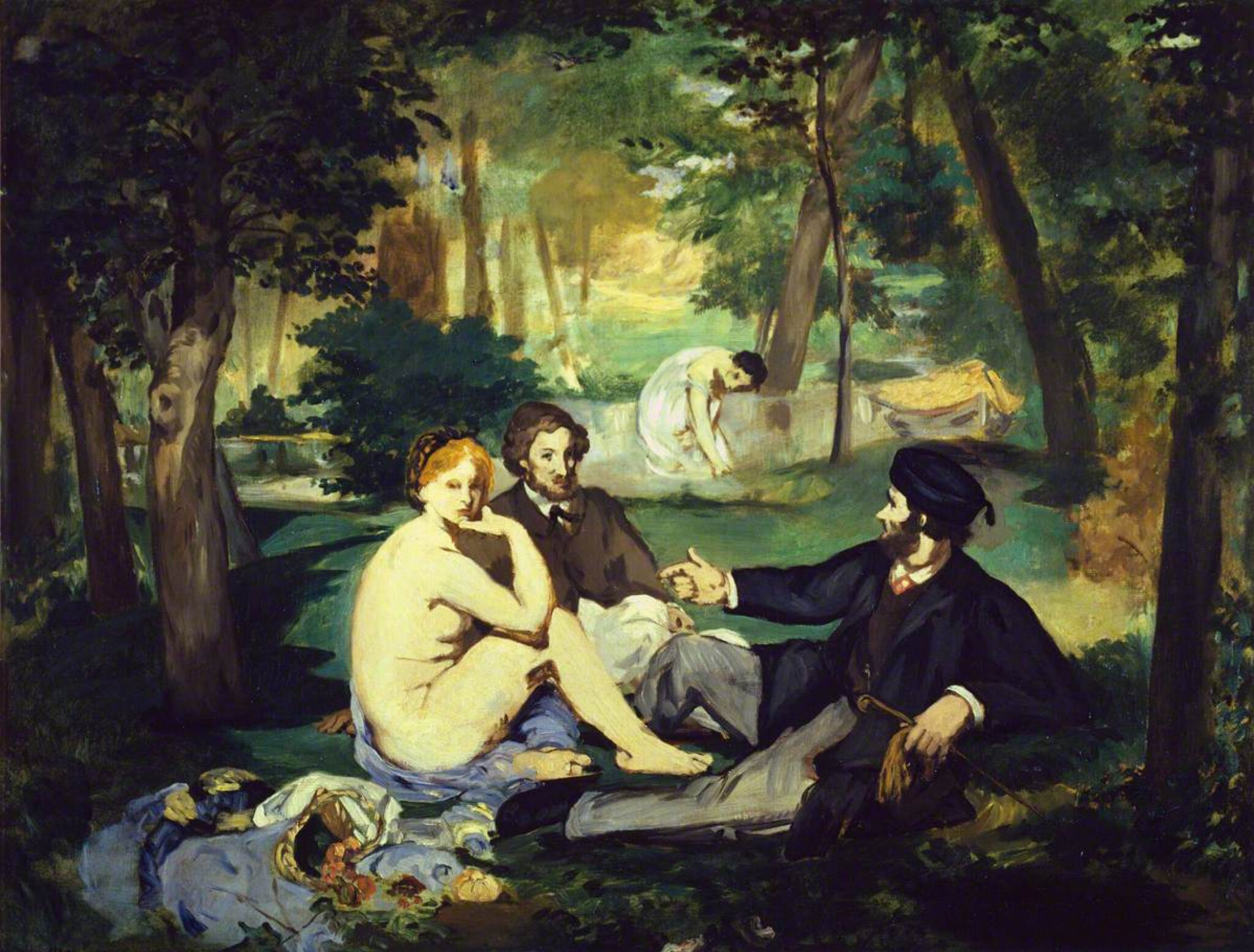Édouard Manet, Colazione sull’erba (Le Déjeuner sur l’herbe) (1862-1863), Olio su tela, 208 × 264 cm, Musée d’Orsay, Parigi.