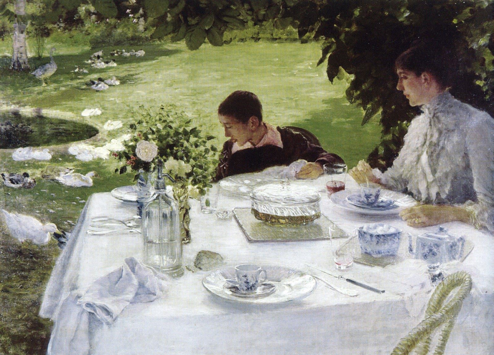Giuseppe de Nittis, Colazione in giardino (1883-1884), Olio su tela, 81 x 117cm, Pinacoteca Giuseppe De Nittis, Barletta.